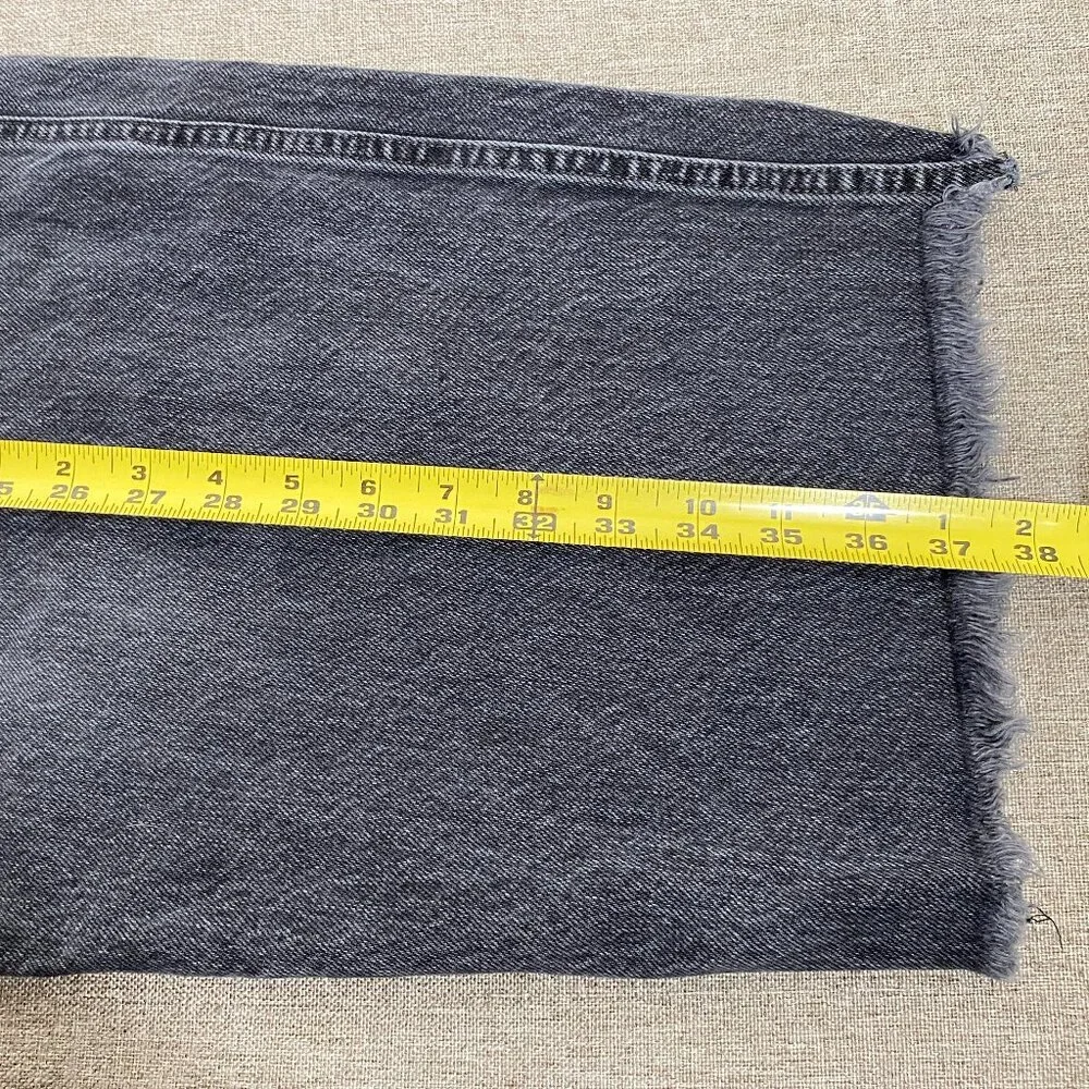 Urban Outfitters BDG Jack Wide Leg Jeans Men's 34 High Rise Gray Frayed Hem - Picture 13 of 14